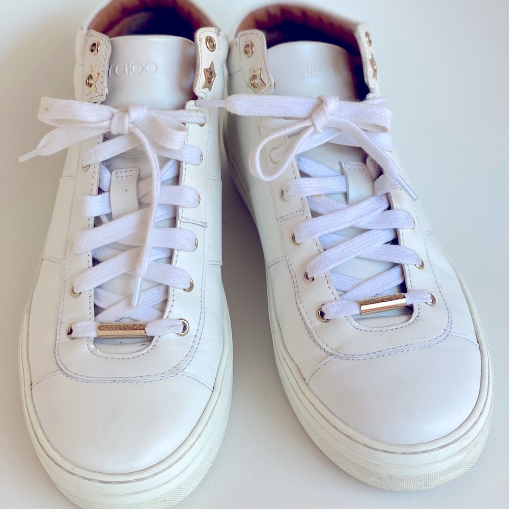 Jimmy Choo Women’s White Sneaker 38.5 - Picture 7 of 7